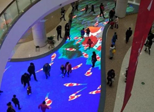 LED互動(dòng)地磚屏案例，LED地磚屏前景怎么樣？