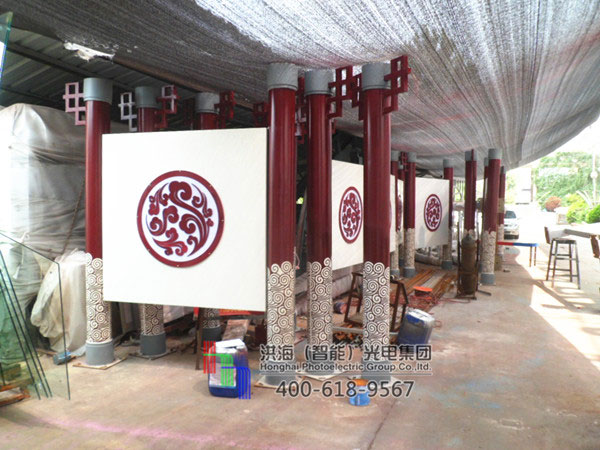 山東煙臺(tái)公交站臺(tái)仿古候車(chē)亭